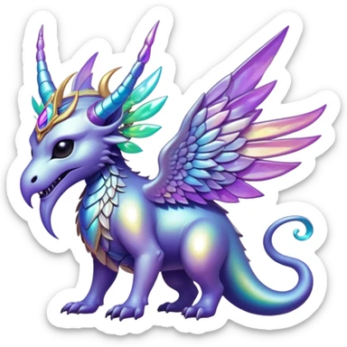 Epic divine complex detailed iridescent aesthetic-scenery-Fakémon-creature sticker
