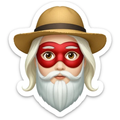 masked Women with hat long white hair & bearded sticker