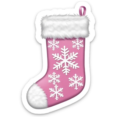 White and pink Christmas sticker