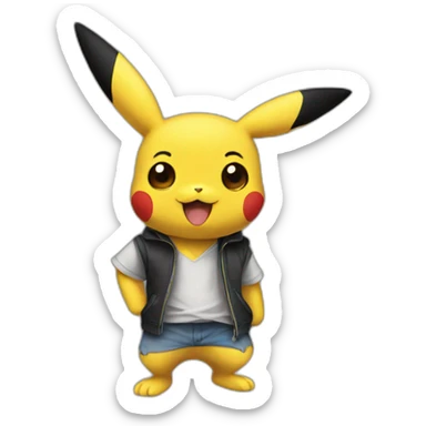 Black pikachu sticker