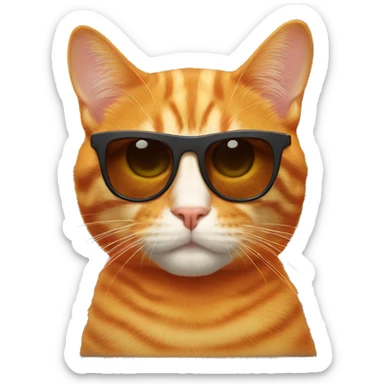 orange cat with sunglasses sticker