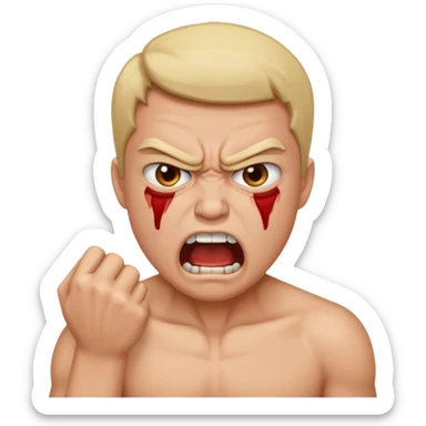 Person choking themselves with angry look an themselves sticker