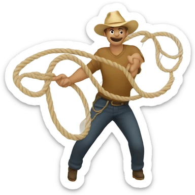 Lasso rope twirling sticker