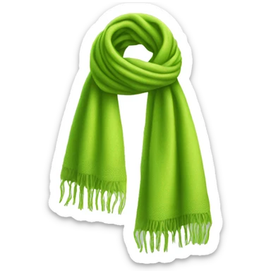 Realistic lime green winter scarf isolated. sticker