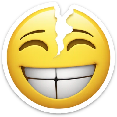 Smiley face split in half  sticker