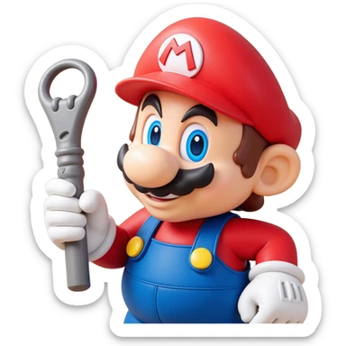a worker in factoryA 3D-rendered head of a character inspired by Super Mario, facing slightly from front-left to right. The head should include his signature red cap with an ‘M’ sticker