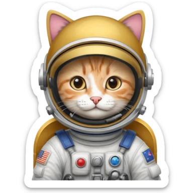 closed Astronaut rides cat sticker