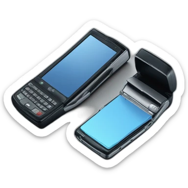 Fold out Motorola Razr V3 mobile device with the iconic clamshell design sticker