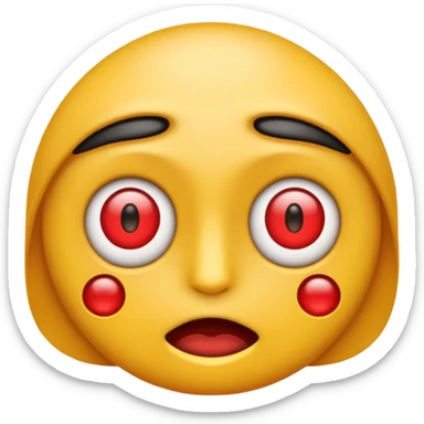 Emoji cansado con ojos rojos sticker