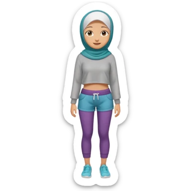 Girl with hijab full body and she stomach and legs sticker