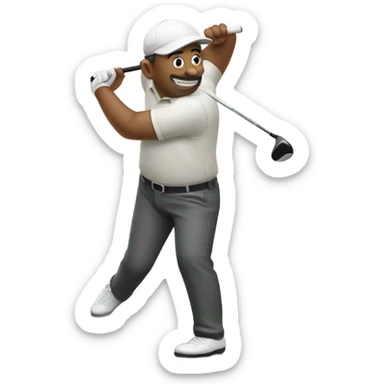 Don Bouc playing golf sticker