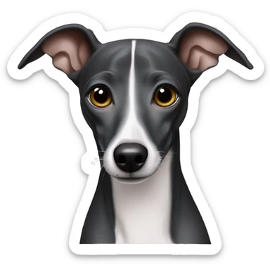 Black Italian greyhound sticker