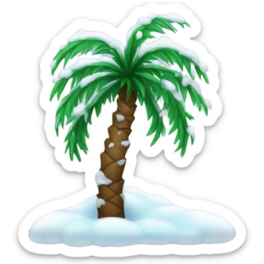 palm tree with snow sticker