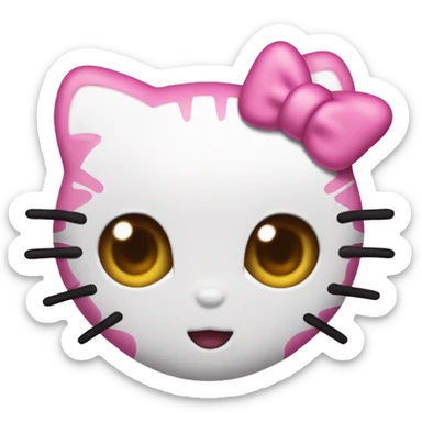 Hello kitty pink heart eyes  sticker
