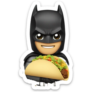 Batman holding a taco sticker