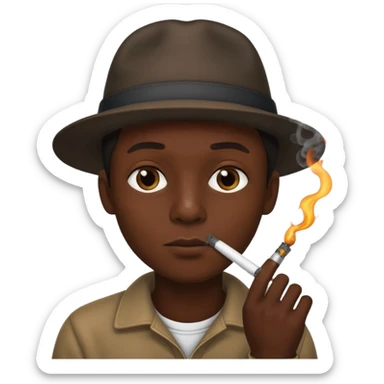 Emoji smoking crack pipe sticker