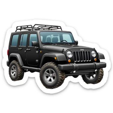 JEEP black color Jeep emoji suv sticker