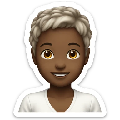 White Baby girl with short wispy brown hair smiling  sticker