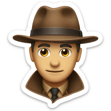 brown detective hat sticker