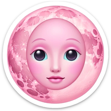 pastel pink moon sticker