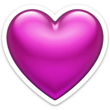 heart with a metallic magenta finish sticker