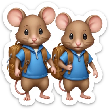mice with backpacks sticker