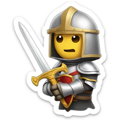 Templar Knight holding Bible and sword sticker
