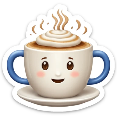 Cappuccino in giant white mug without a face on it sticker