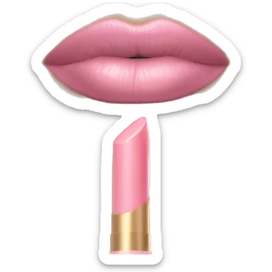 Pastel pink colored lip stick  sticker