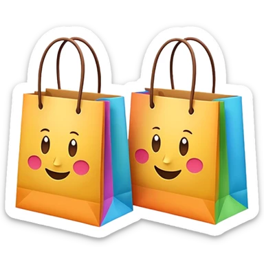 2 beautiful shopping bag sticker