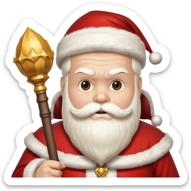 Santa in a mace mask sticker