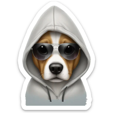 Dog wearing hoodie and swag sunglasses  sticker