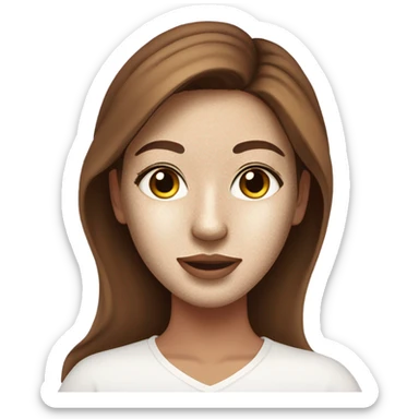 Girl with freackles Brown hair and white skin wears skin care mask sticker