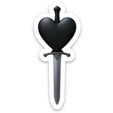 Black heart with sword sticker