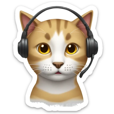 gato com fone  sticker