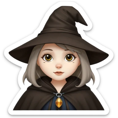 cute raccoon witch girl sticker