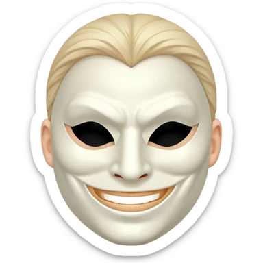 masked man, evil, smile sticker