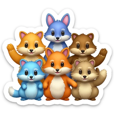 animals handing sticker