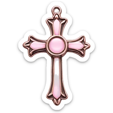 light pink chrome hearts cross sticker