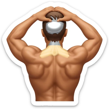 Man with back arched sticker