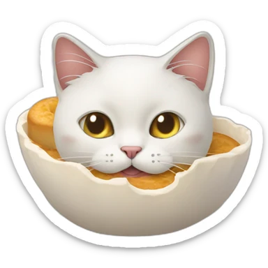 un chat chat qui mange du pain de mis sticker