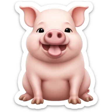 Pot bellied pig with ginger fur sticker