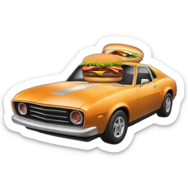 A burger in a supercar sticker