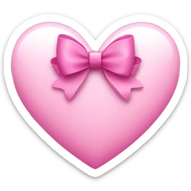 Pink heart with bow sticker