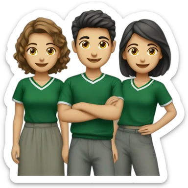 Algerian student club of 7 members (3 boys and 4 girls) with dark green shirt sticker