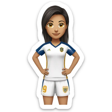 Mulher morena escuro cabelo amarrado atrás da cabeça com uniforme juiz futsal  sticker