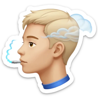 blowing air from this mouth in side angle, the air should be visible  sticker