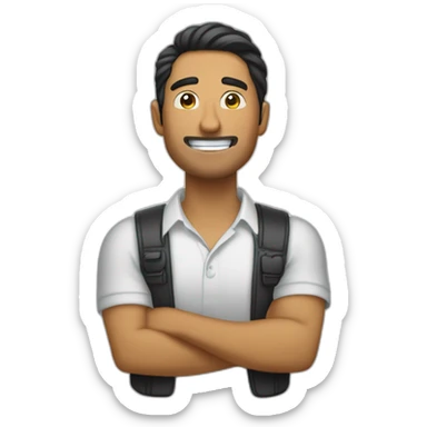 hombre rico riendo brazos abiertos mucho dinero sticker