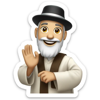 Israel Rabbi waving hello sticker