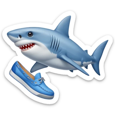 Shark with blue shoes 
 sticker